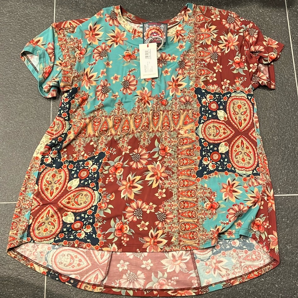 NWT Johnny Was hi-low tunic top size S